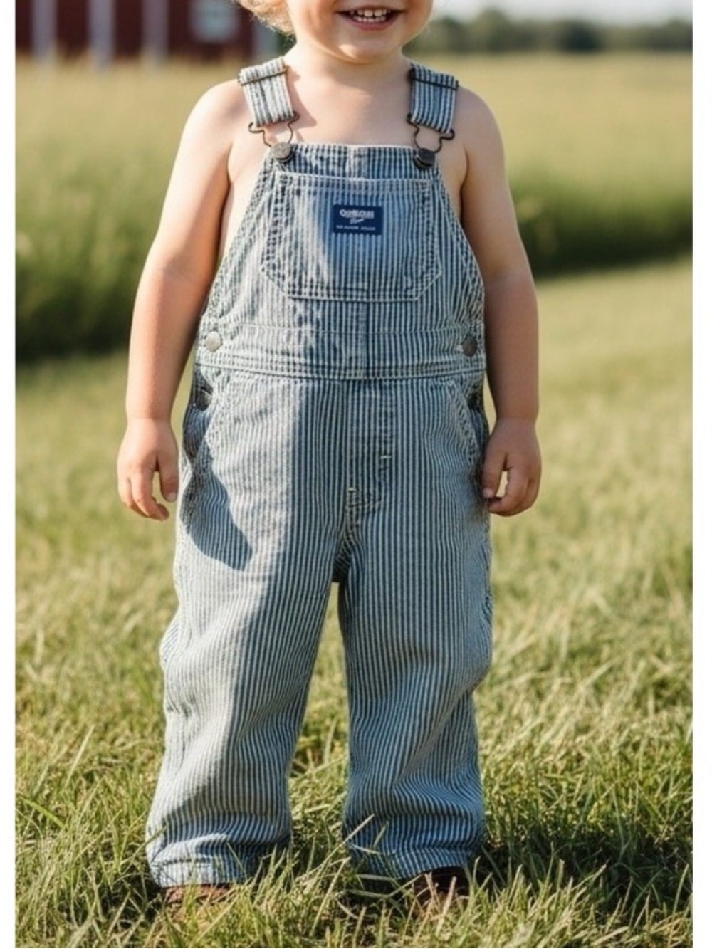 Vintage Oshkosh B'Gosh Vestbak
Hickory Stripe Toddler Overalls 3
Months